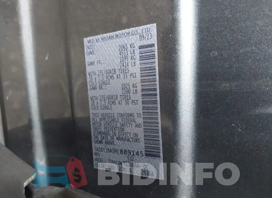 5N1BT3BA3PC889145 Photo# 9