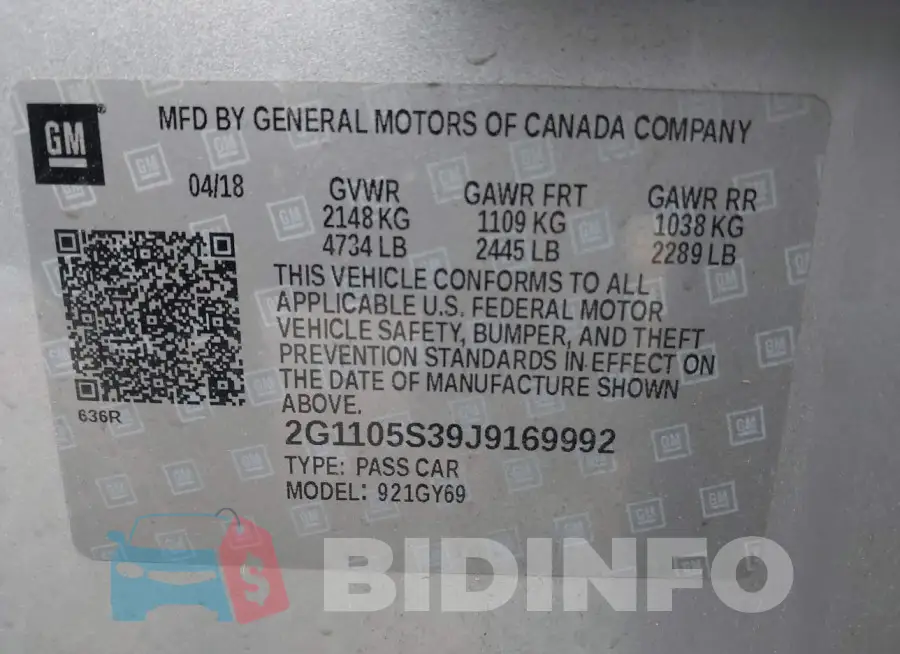 2G1105S39J9169992 Photo# 9