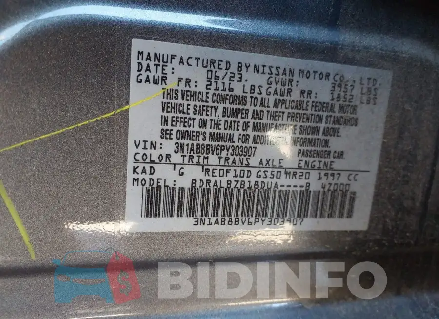 3N1AB8BV6PY303907 Photo# 9
