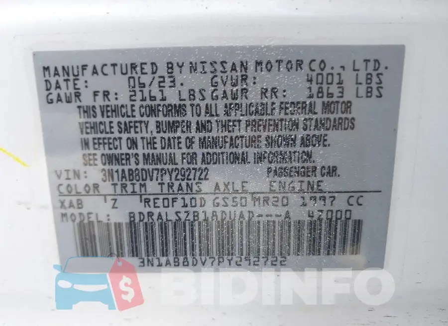 3N1AB8DV7PY292722 Photo# 9