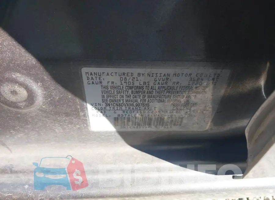 3N1CN8DVXML907515 Photo# 9