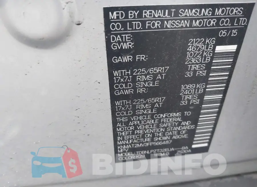 KNMAT2MV3FP566487 Photo# 9