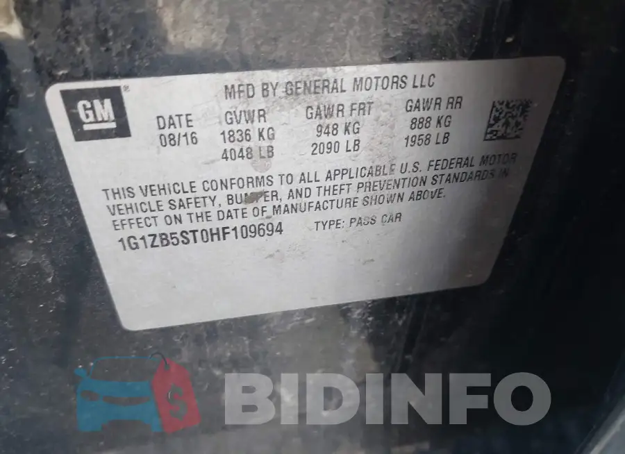 1G1ZB5ST0HF109694 Photo# 9