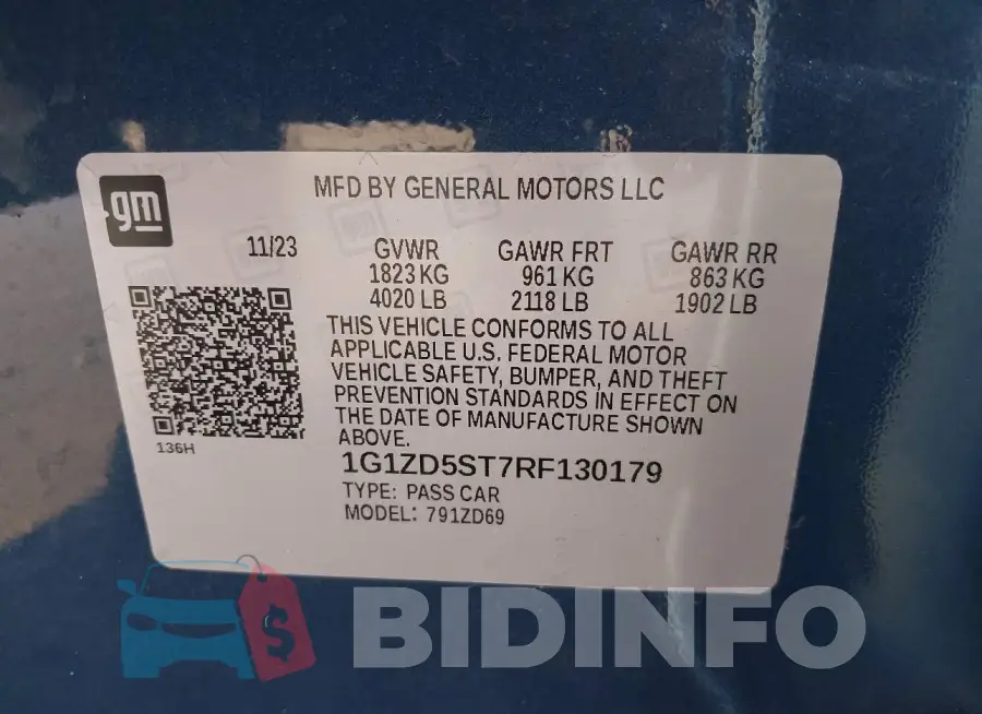 1G1ZD5ST7RF130179 Photo# 9