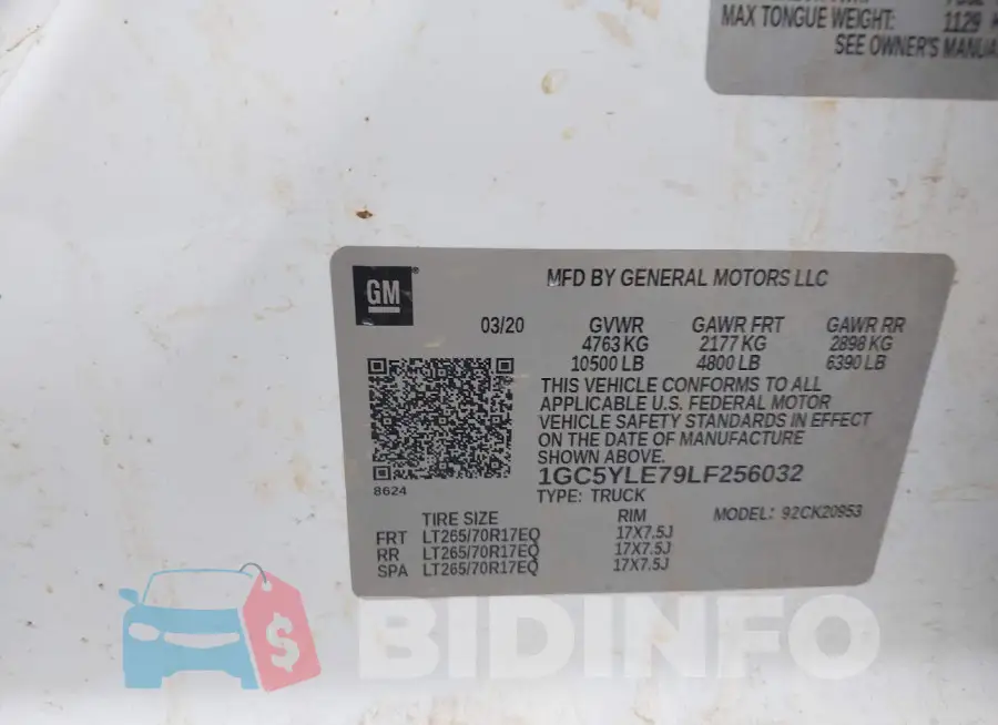 1GC5YLE79LF256032 Photo# 8
