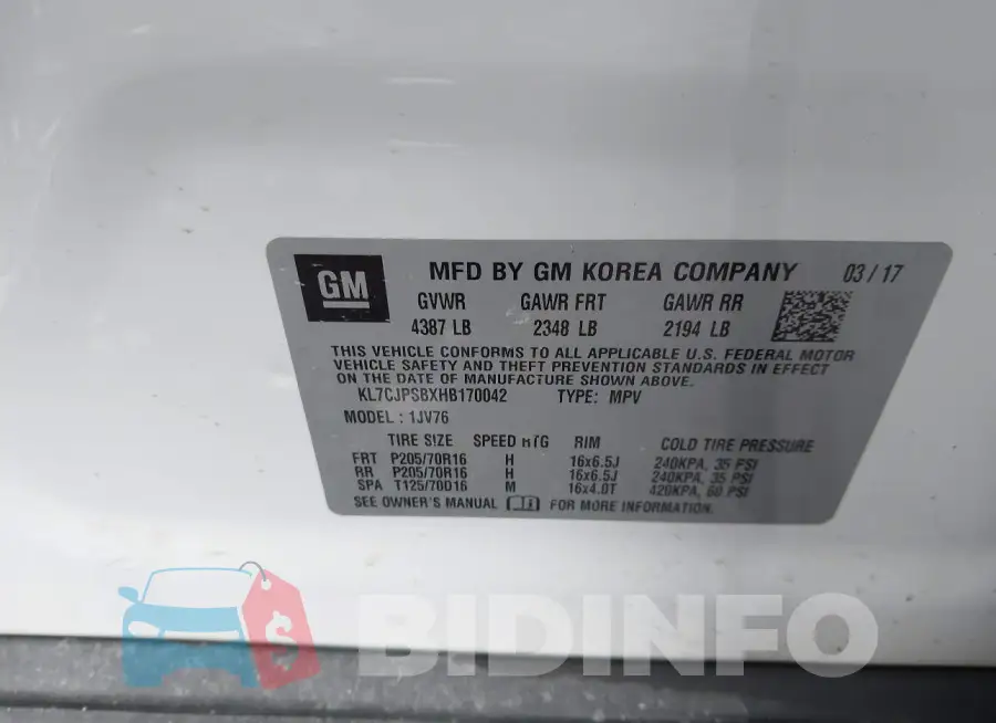 KL7CJPSBXHB170042 Photo# 9
