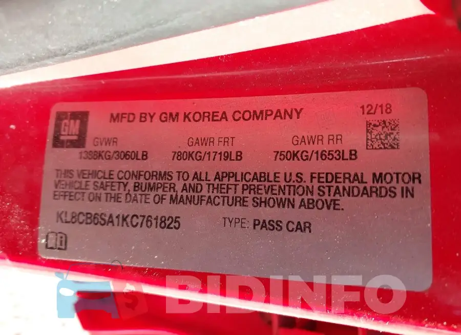 KL8CB6SA1KC761825 Photo# 9