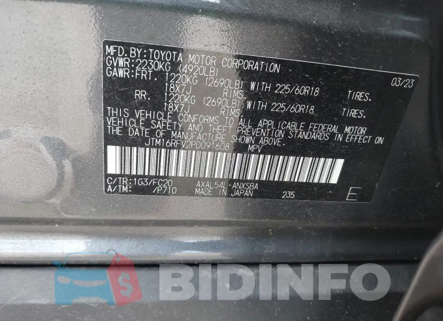 JTM16RFV2PD091608 Photo# 9