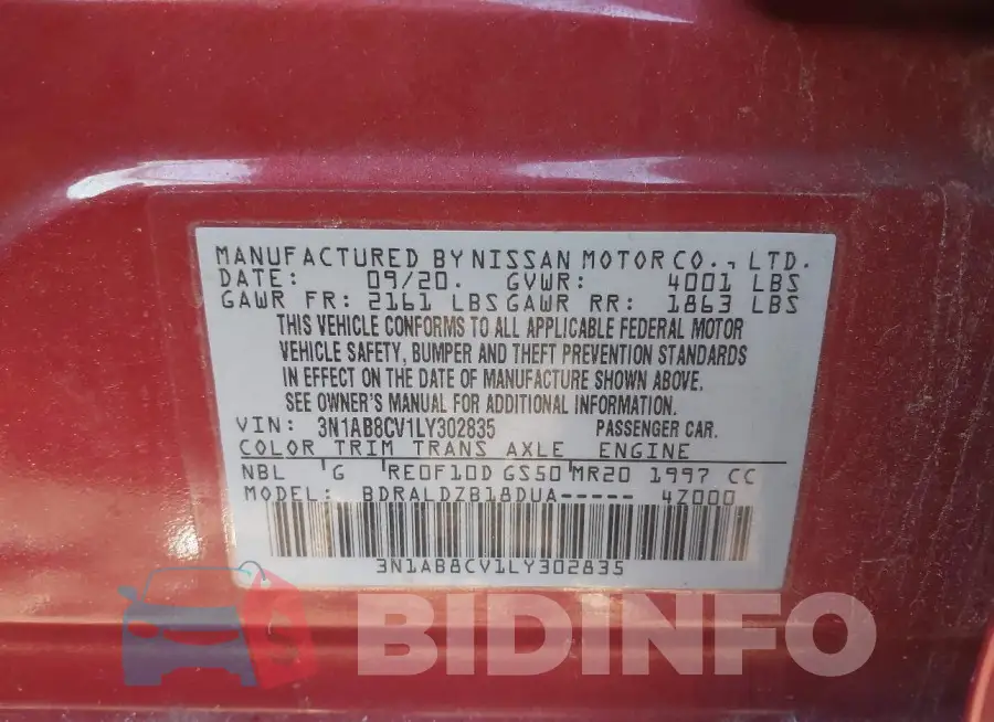 3N1AB8CV1LY302835 Photo# 9