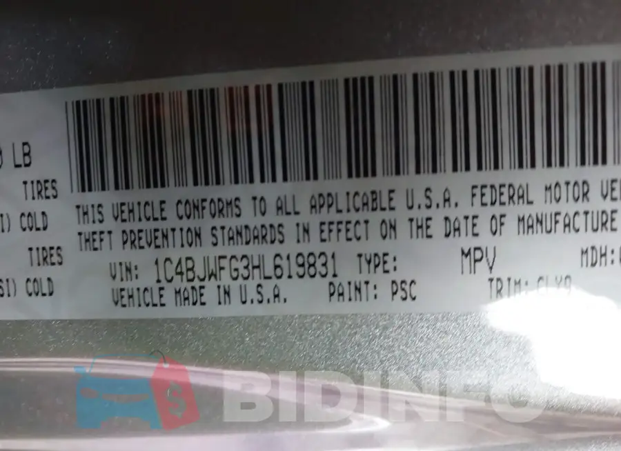 1C4BJWFG3HL619831 Photo# 9