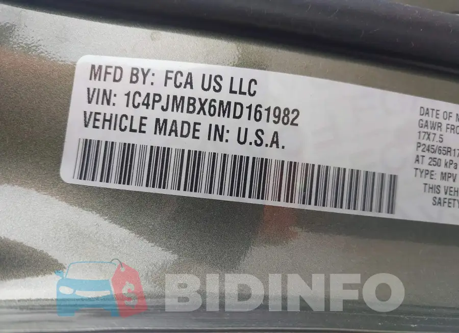 1C4PJMBX6MD161982 Photo# 9