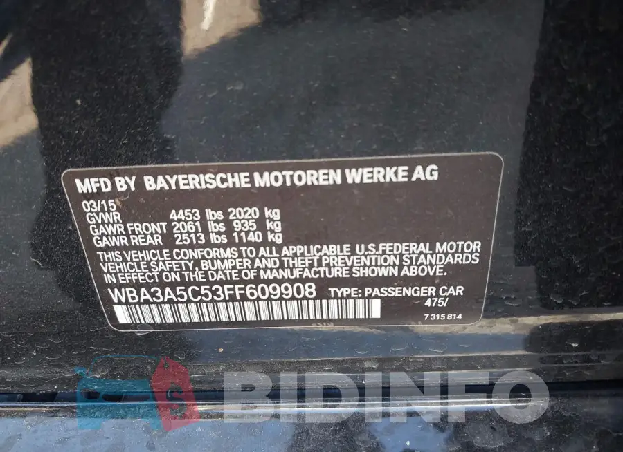 WBA3A5C53FF609908 Photo# 9