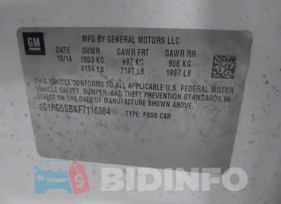1G1PG5SBXF7116384 Photo# 9
