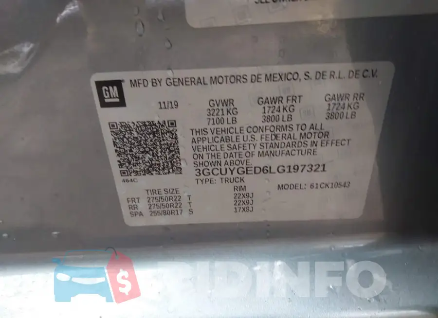 3GCUYGED6LG197321 Photo# 9