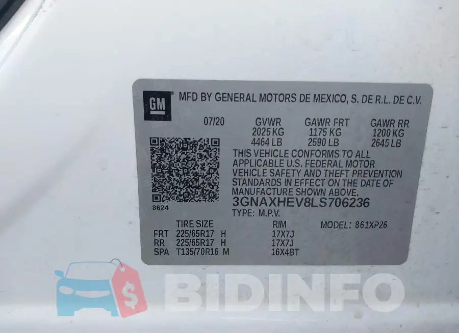 3GNAXHEV8LS706236 Photo# 9