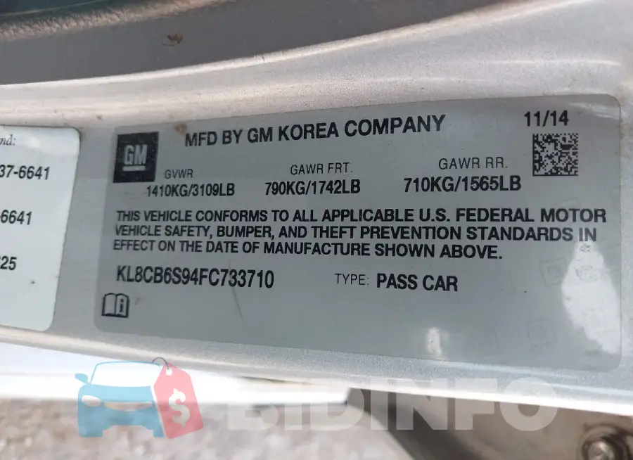 KL8CB6S94FC733710 Photo# 9