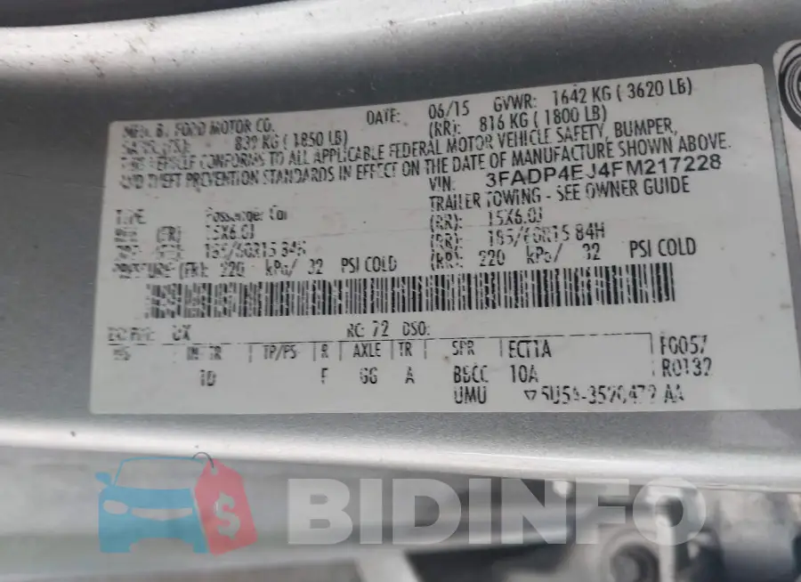 3FADP4EJ4FM217228 Photo# 9
