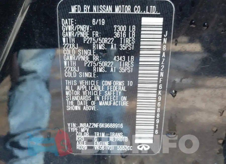 JN8AZ2NF6K9688916 Photo# 9