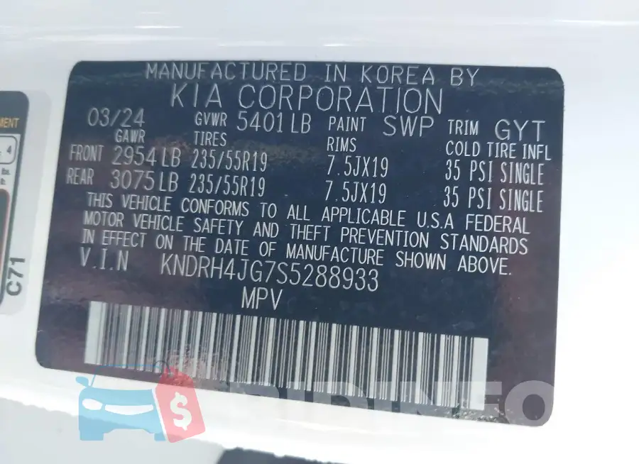 KNDRH4JG7S5288933 Photo# 9