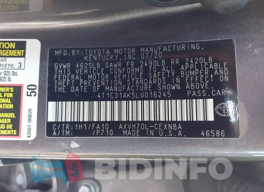 4T1C31AK5LU016245 Photo# 9