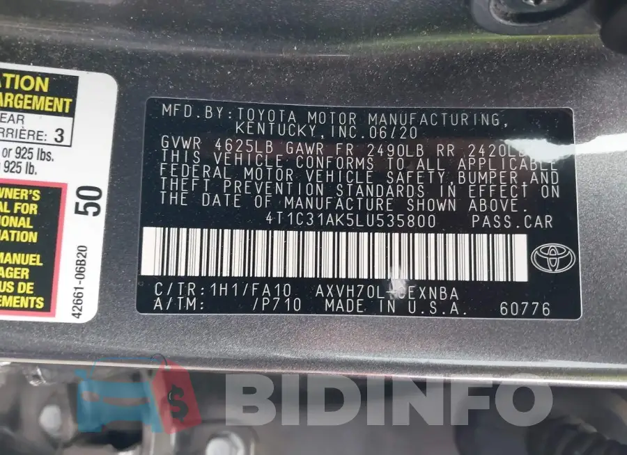 4T1C31AK5LU535800 Photo# 9