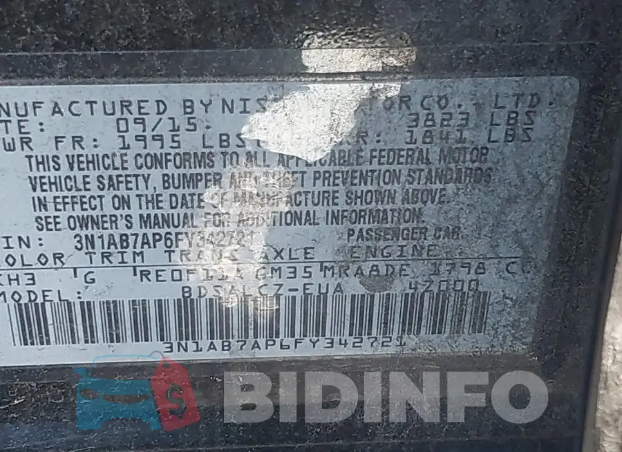 3N1AB7AP6FY342721 Photo# 9
