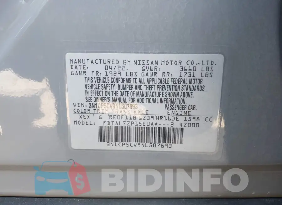 3N1CP5CV9NL507893 Photo# 9