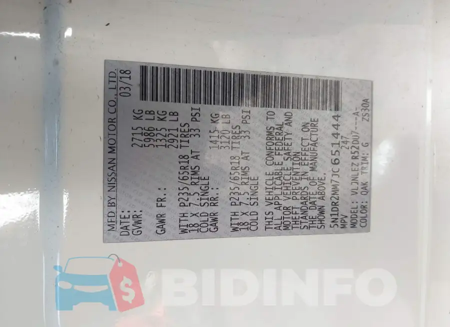 5N1DR2MM7JC651444 Photo# 9