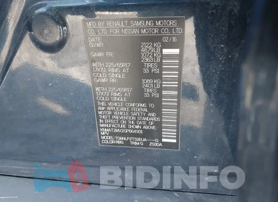 KNMAT2MV2GP664931 Photo# 9