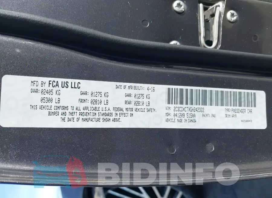 2C3CDXCTXGH242322 Photo# 9