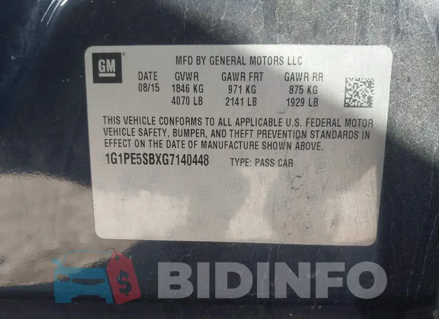 1G1PE5SBXG7140448 Photo# 9