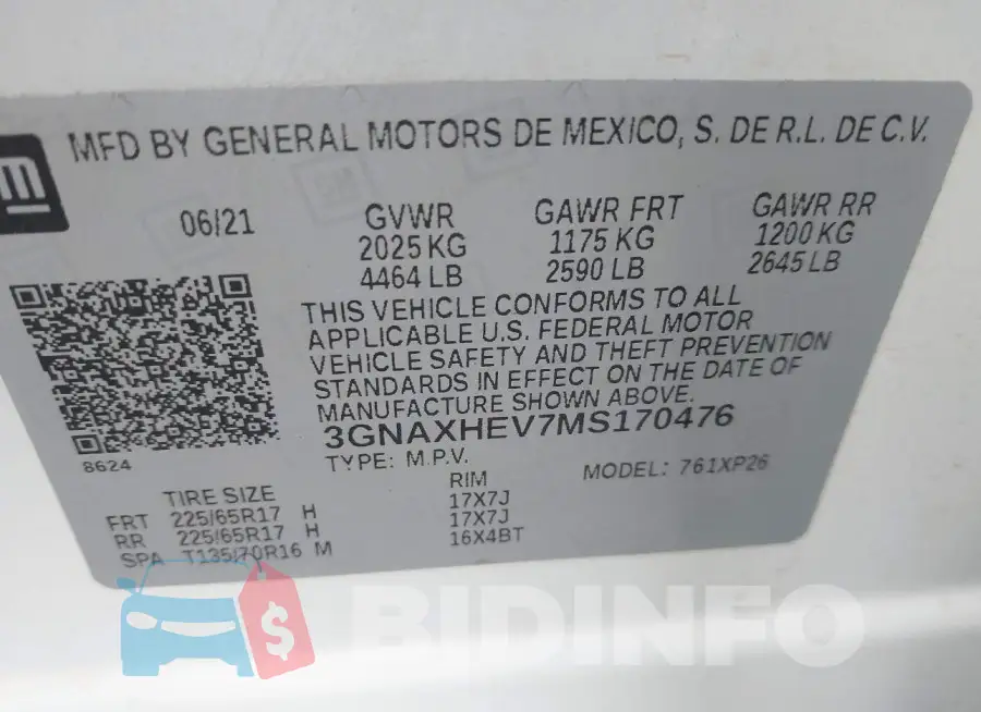 3GNAXHEV7MS170476 Photo# 9