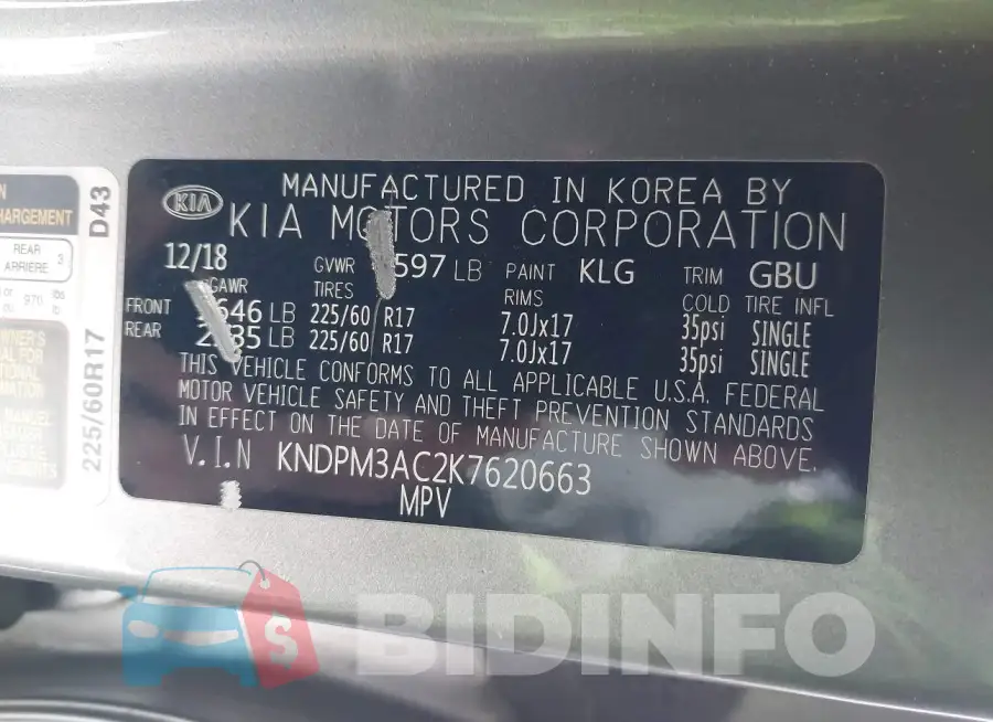 KNDPM3AC2K7620663 Photo# 9