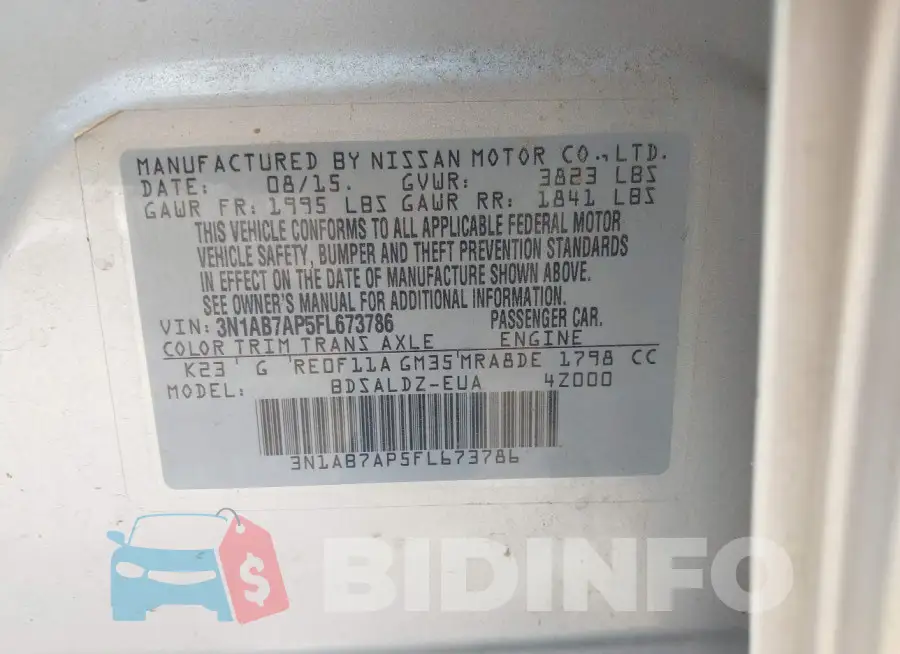 3N1AB7AP5FL673786 Photo# 9
