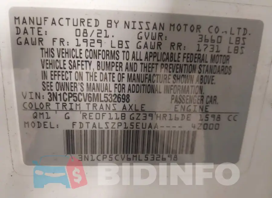 3N1CP5CV6ML532698 Photo# 9