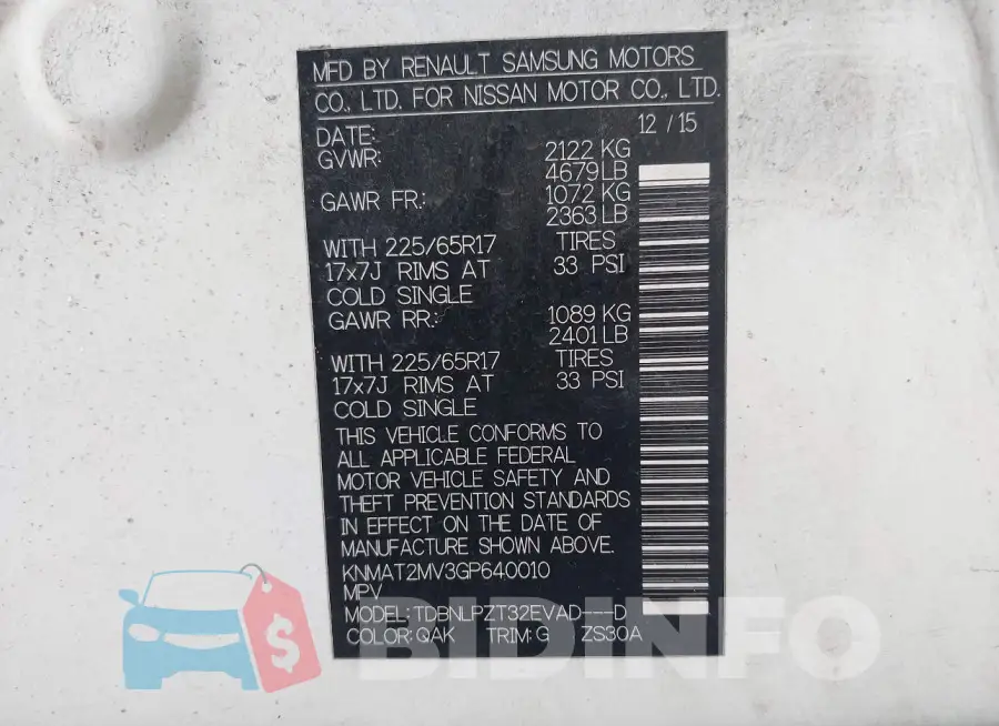KNMAT2MV3GP640010 Photo# 9