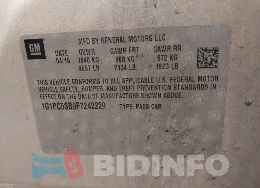 1G1PC5SB9F7242229 Photo# 9