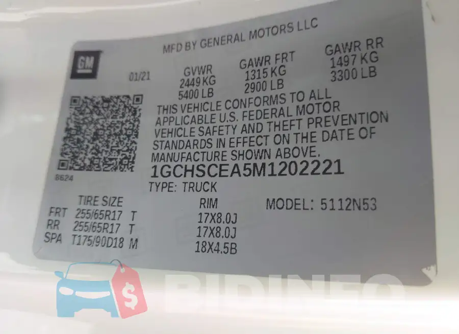 1GCHSCEA5M1202221 Photo# 9