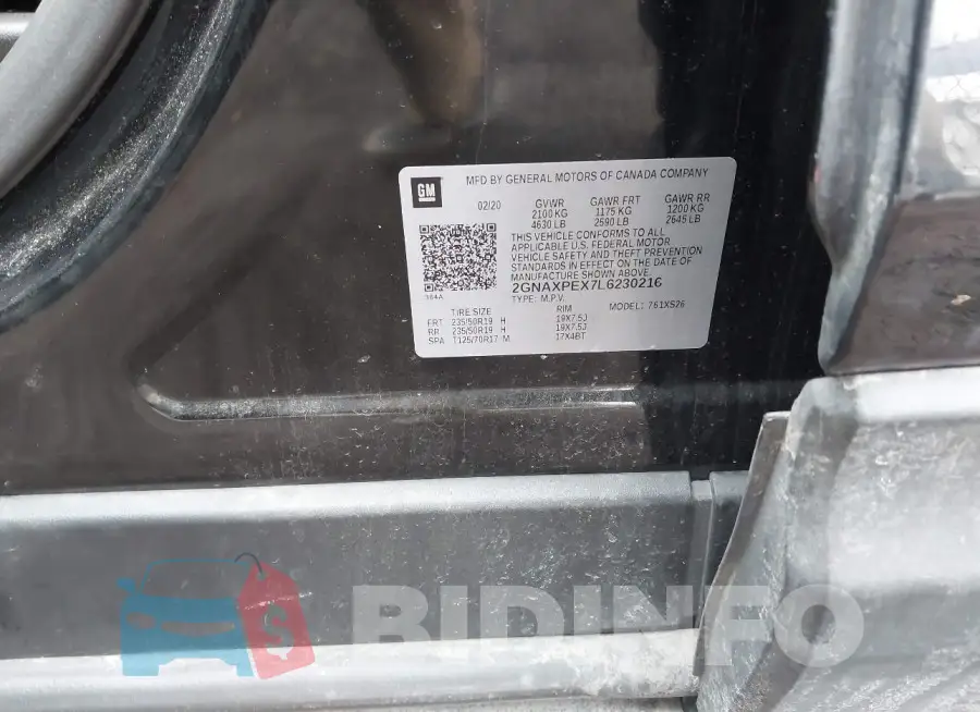 2GNAXPEX7L6230216 Photo# 9