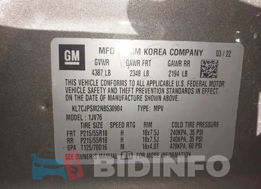 KL7CJPSM2NB530904 Photo# 9