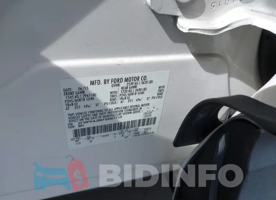 2FMPK4J88FBB67715 Photo# 9