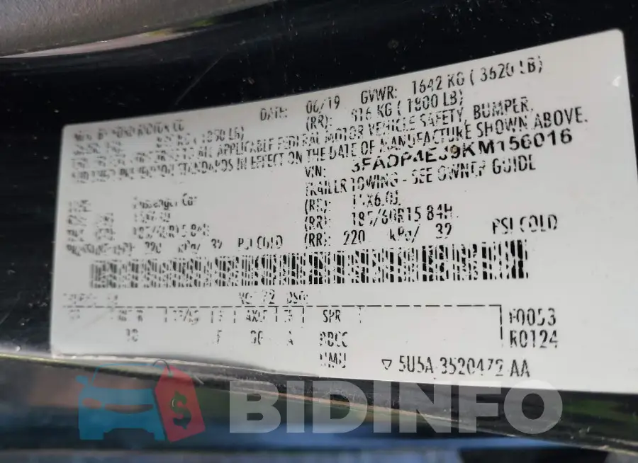 3FADP4EJ9KM156016 Photo# 9