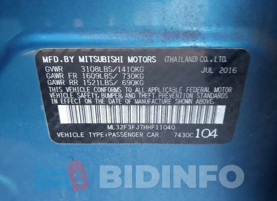 ML32F3FJ7HHF11040 Photo# 9