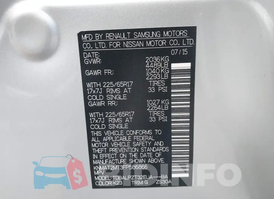 KNMAT2MT3FP586866 Photo# 9