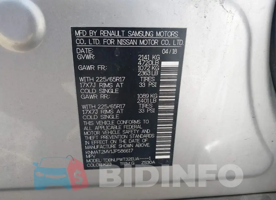 KNMAT2MV1JP586617 Photo# 9