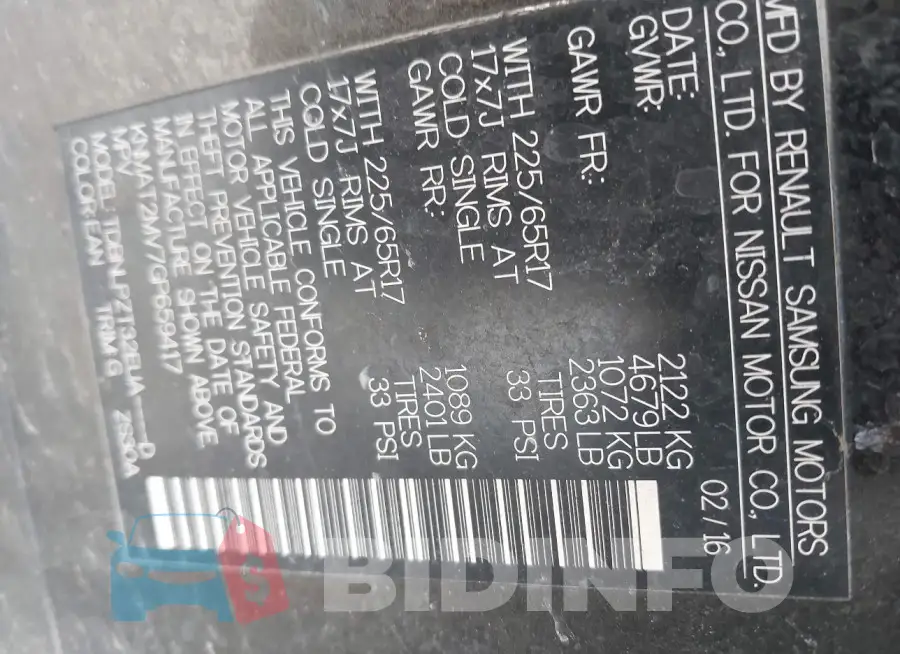 KNMAT2MV7GP659417 Photo# 9