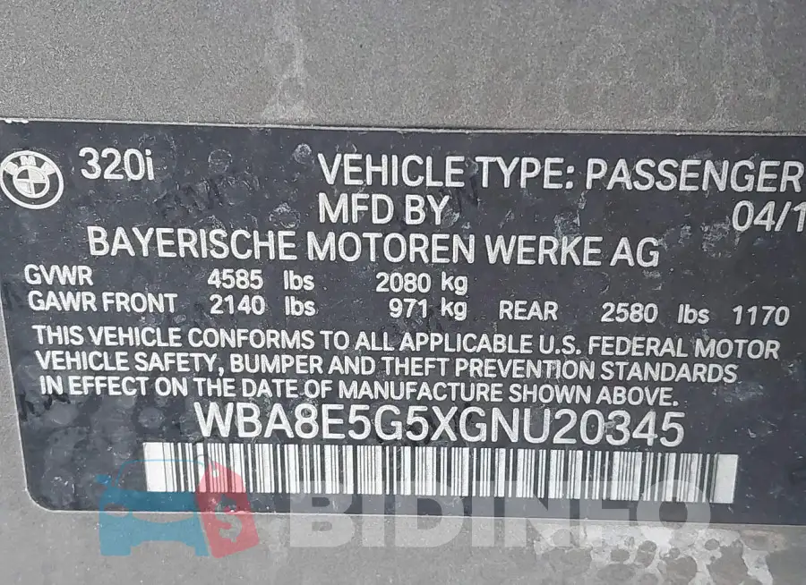 WBA8E5G5XGNU20345 Photo# 9