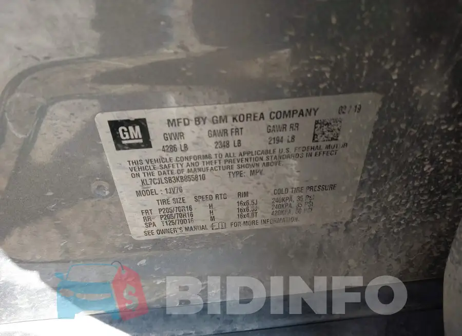KL7CJLSB3KB855810 Photo# 9