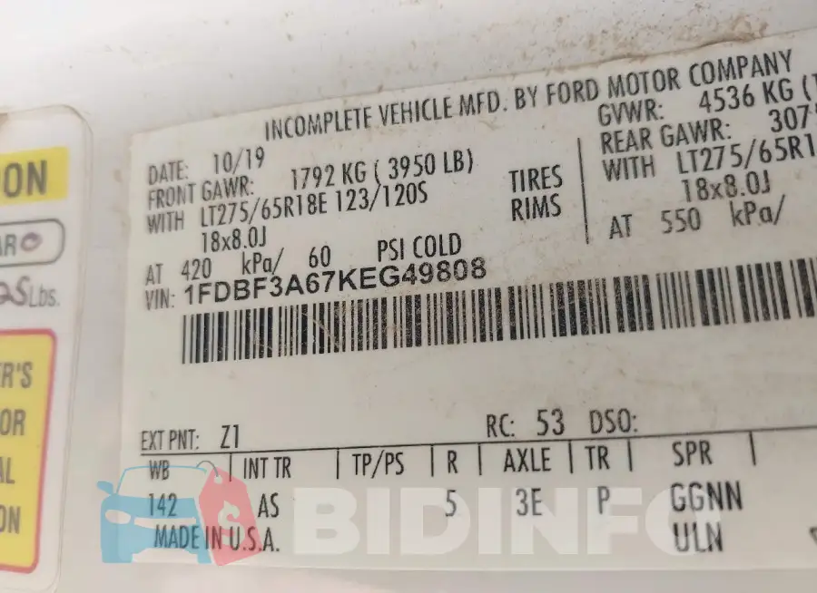 1FDBF3A67KEG49808 Photo# 9