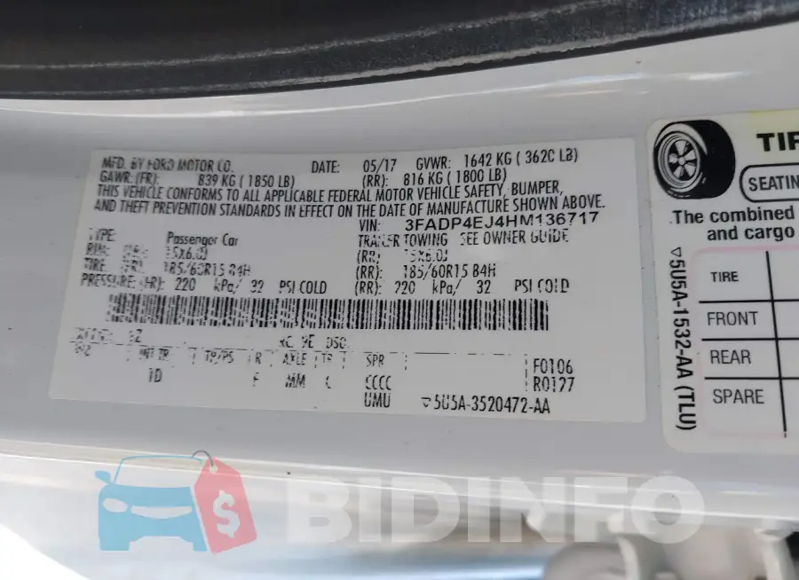 3FADP4EJ4HM136717 Photo# 9